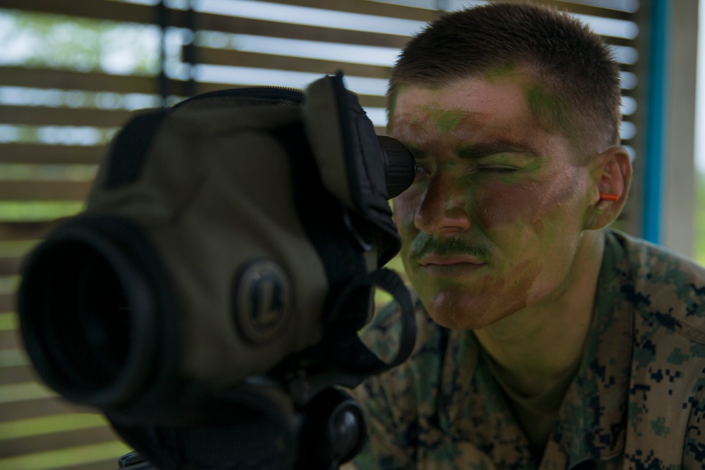 U.S. Marines and Royal Thai Marines practice long range marksmanship