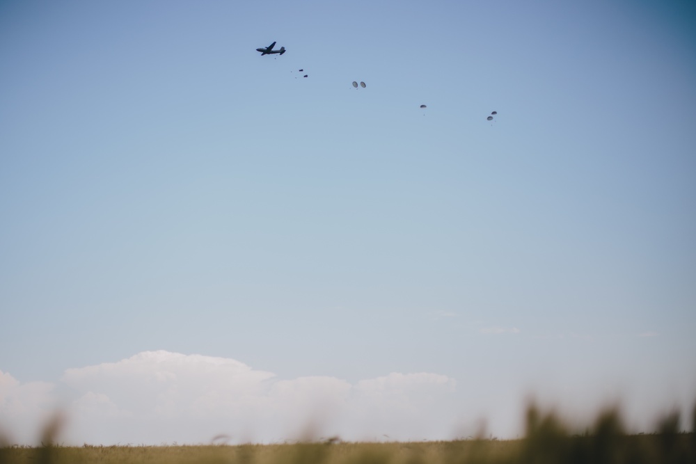 Dutch and German paratroopers conduct airborne operations