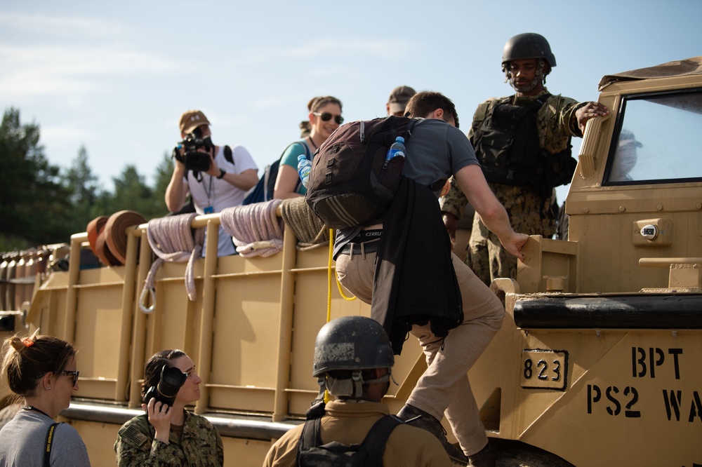 Media Prepares to Embark on USS Fort McHenry