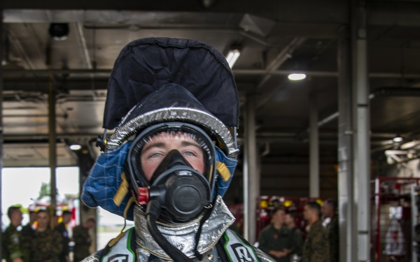 U.S. Marine Corps firefighters train in CFB Cold Lake, Canada