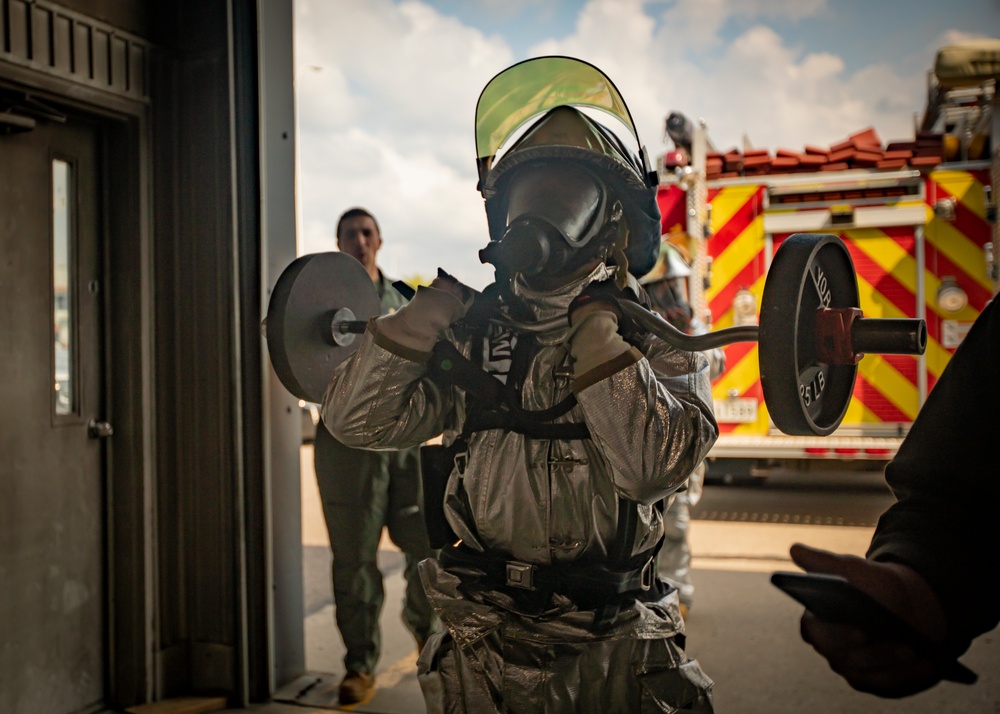 U.S. Marines with MWSS-471 conduct a physical training test at Canadian Forces Base Cold Lake