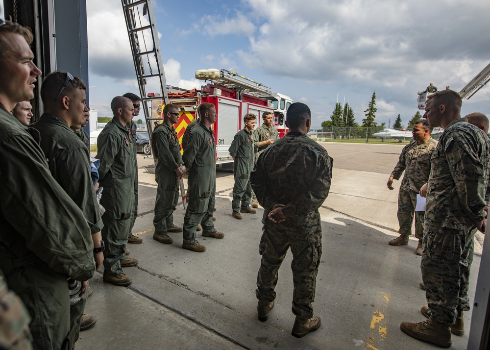 U.S. Marines with MWSS-471 conduct a physical training test at Canadian Forces Base Cold Lake