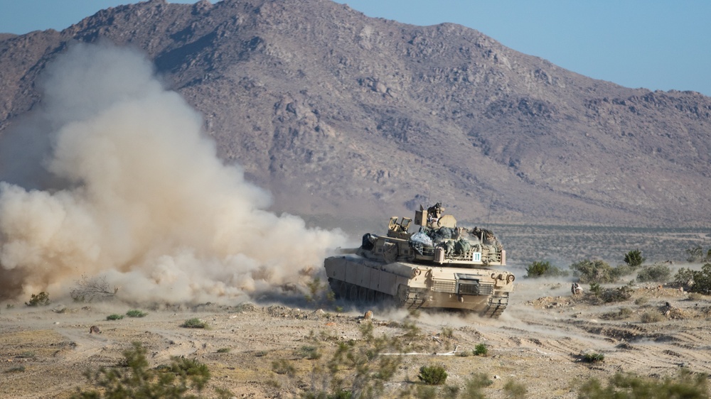 M1A2 Conducts live-fire defensive operations at NTC