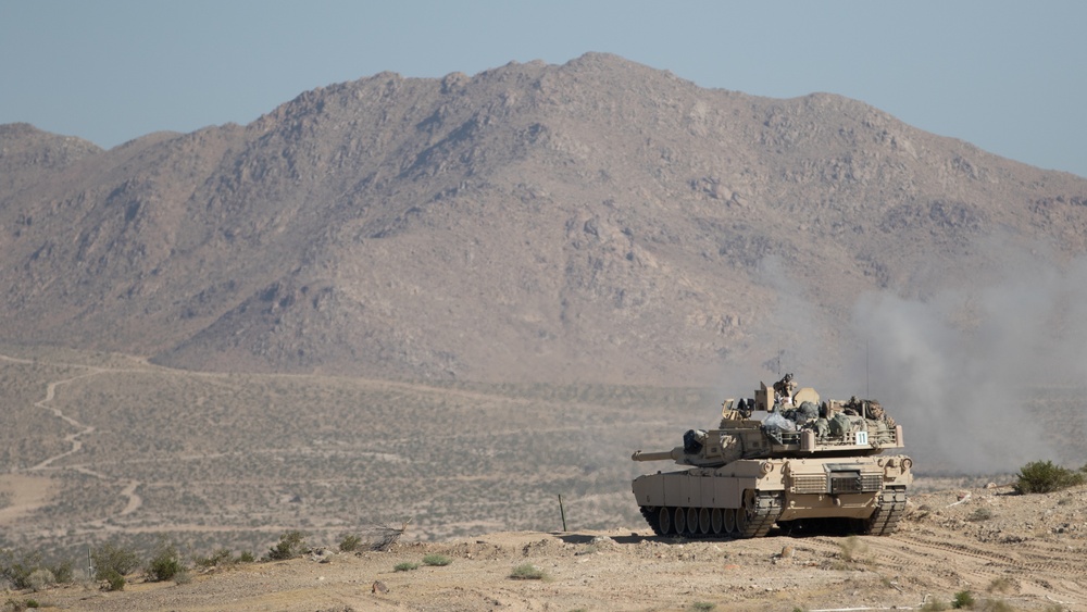 M1A2 Conducts live-fire defensive operations at NTC