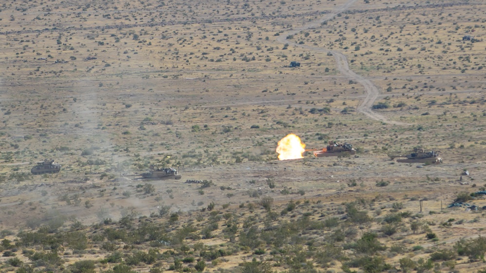 M1A2 Conducts live-fire defensive operations at NTC