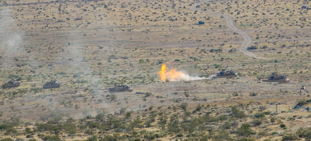 M1A2 Conducts live-fire defensive operations at NTC