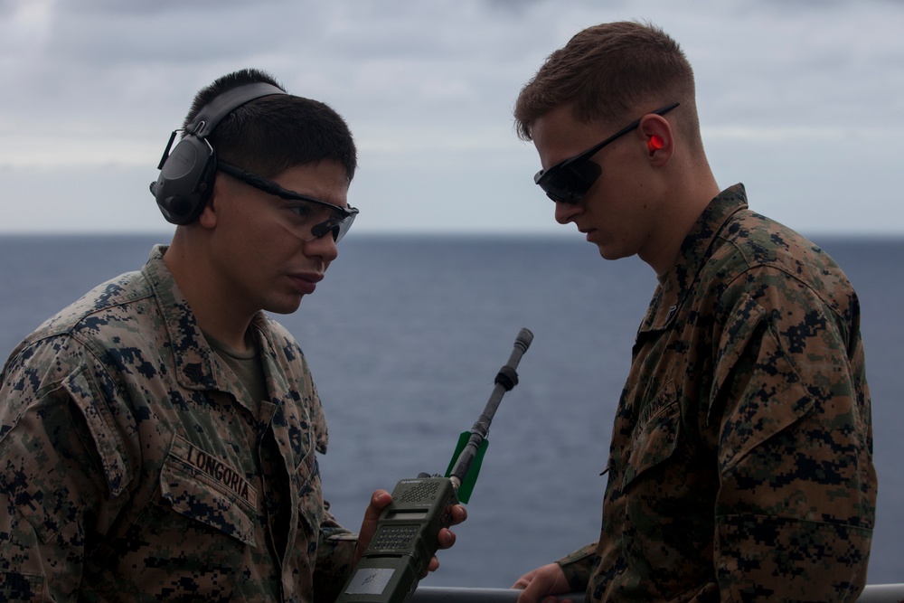 31st MEU Marines practice tactical air control capabilities aboard USS Wasp