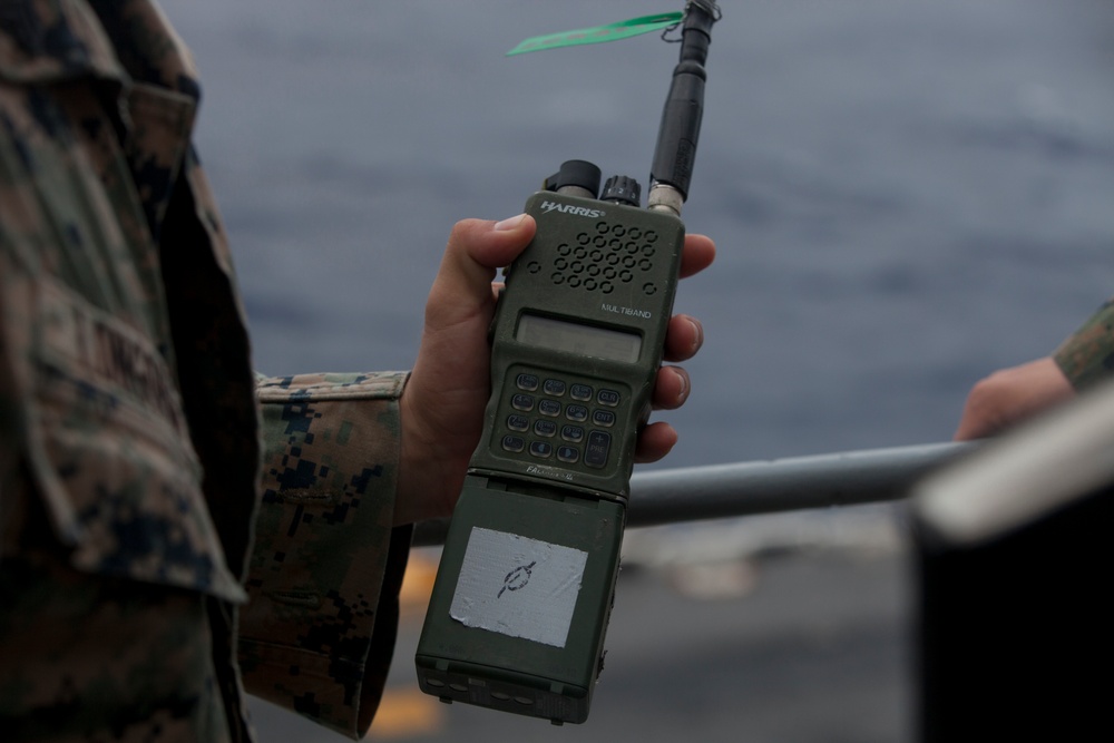 31st MEU Marines practice tactical air control capabilities aboard USS Wasp