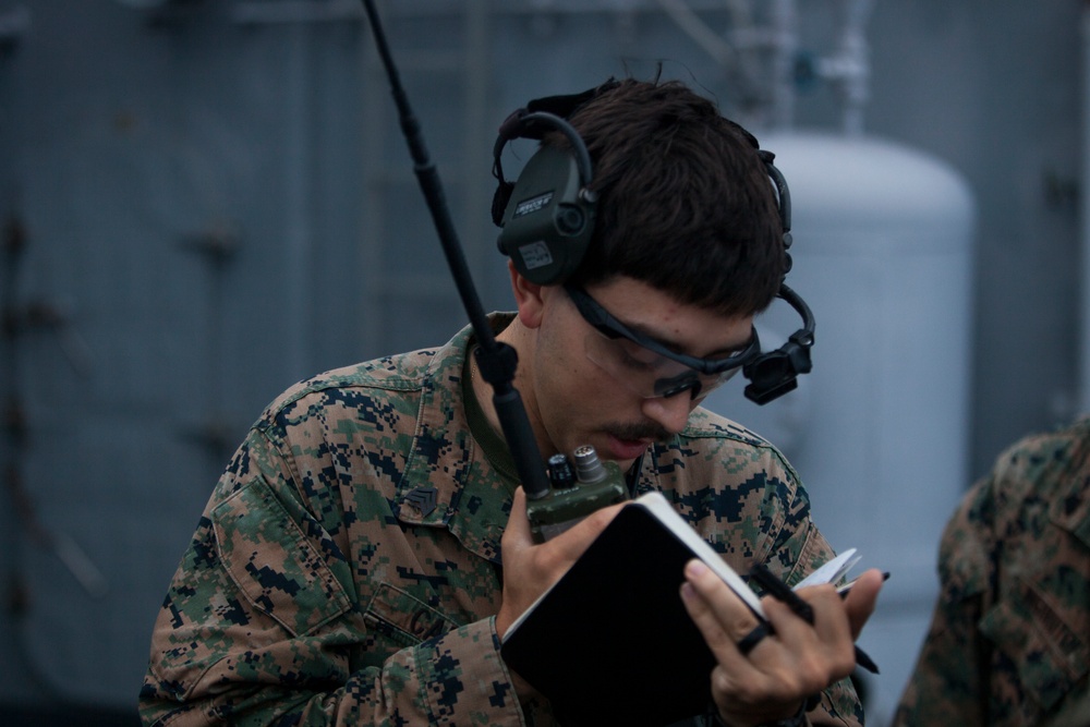 31st MEU Marines practice tactical air control capabilities aboard USS Wasp