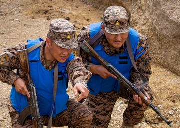 Mongolian and Malaysian soldiers conduct IED training