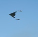 B-2 Stealth Bomber, T-38 Talons fly together during 2019 Wings Over Whiteman Air and Space Show