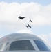 F-22 Raptor leads heritage demonstration with P-51 Mustang, A-10 Thuderbolt II during 2019 Wings Over Whiteman Air and Space Show