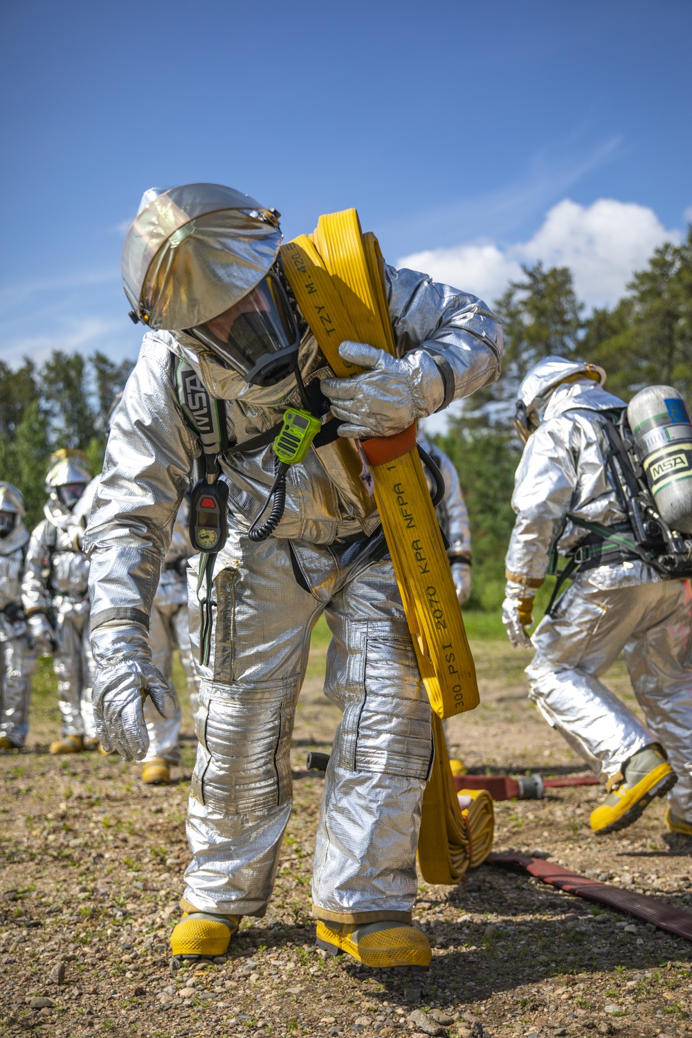 U.S. Marine Corps, Canadian firefighters extinguish fires during Sentinel Edge 2019