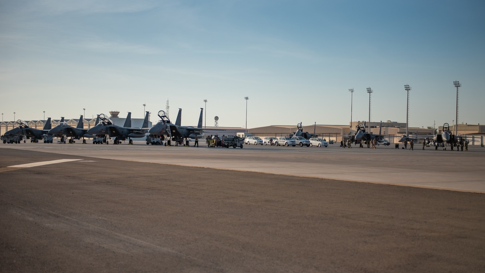 F-15C Eagles operate at ADAB