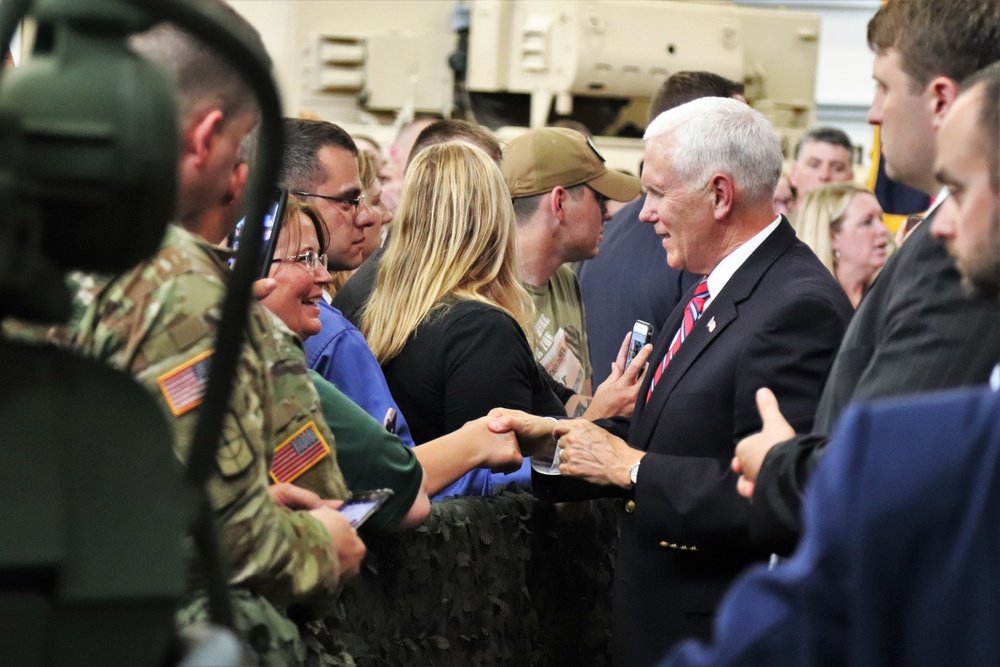 Vice President Mike Pence visits Fort McCoy, thanks troops