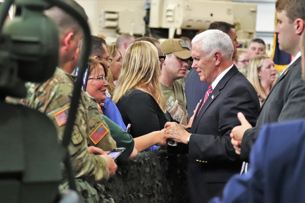 Vice President Mike Pence visits Fort McCoy, thanks troops