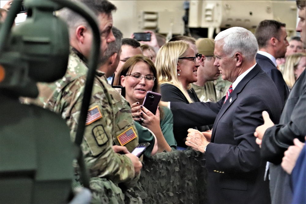 Vice President Mike Pence visits Fort McCoy, thanks troops