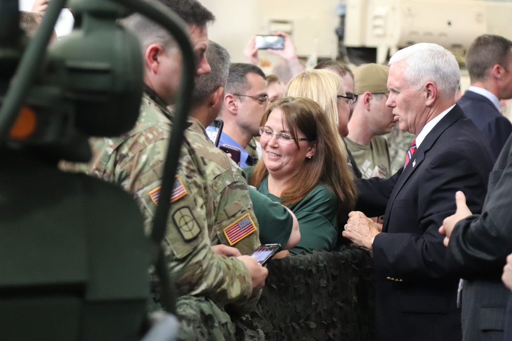 Vice President Mike Pence visits Fort McCoy, thanks troops