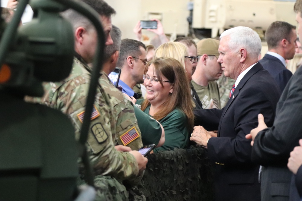 Vice President Mike Pence visits Fort McCoy, thanks troops