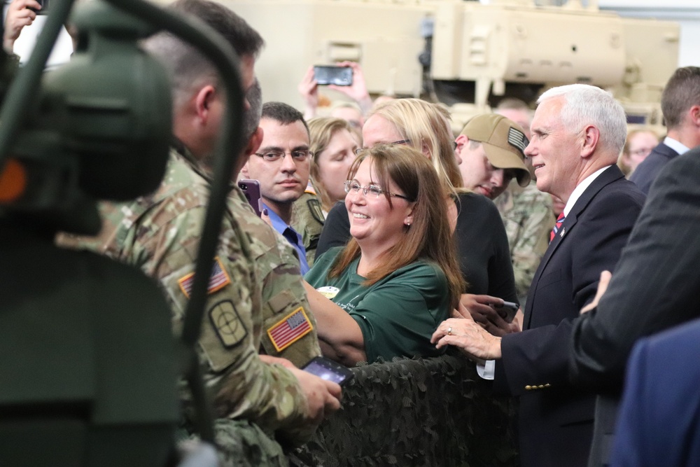 Vice President Mike Pence visits Fort McCoy, thanks troops