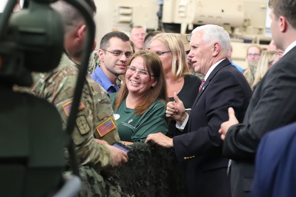 Vice President Mike Pence visits Fort McCoy, thanks troops