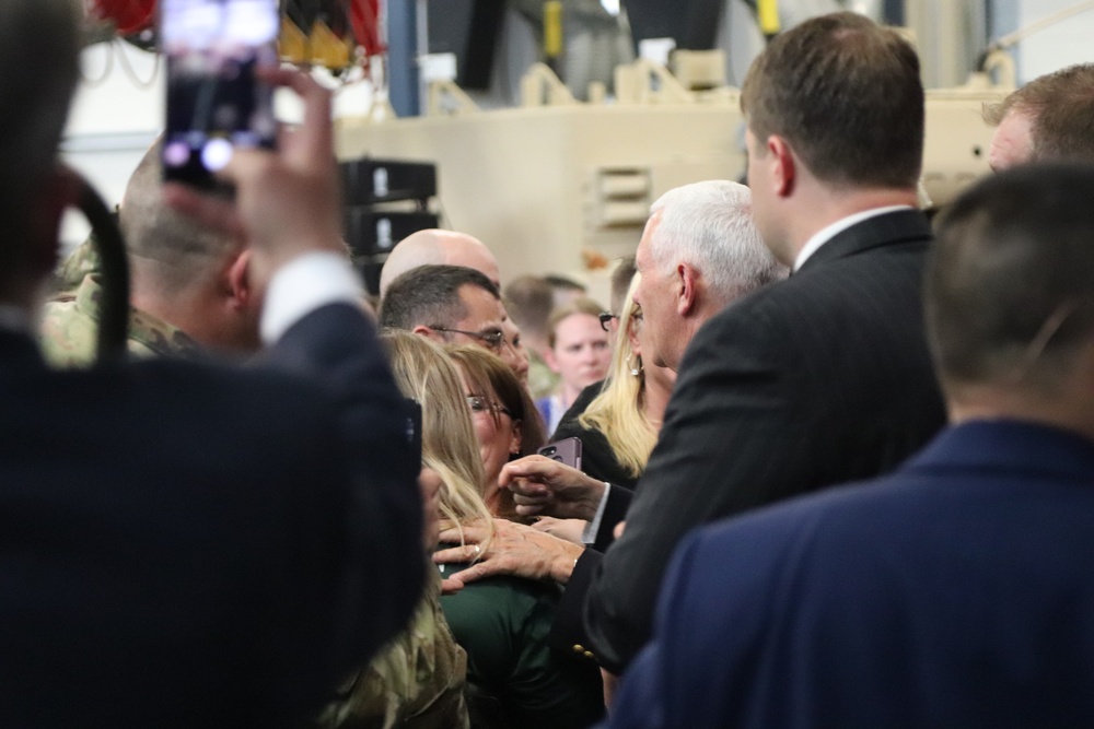 Vice President Mike Pence visits Fort McCoy, thanks troops