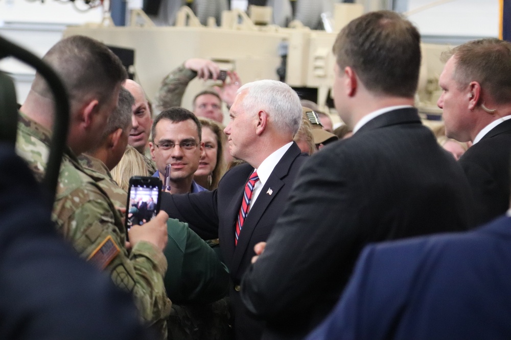 Vice President Mike Pence visits Fort McCoy, thanks troops