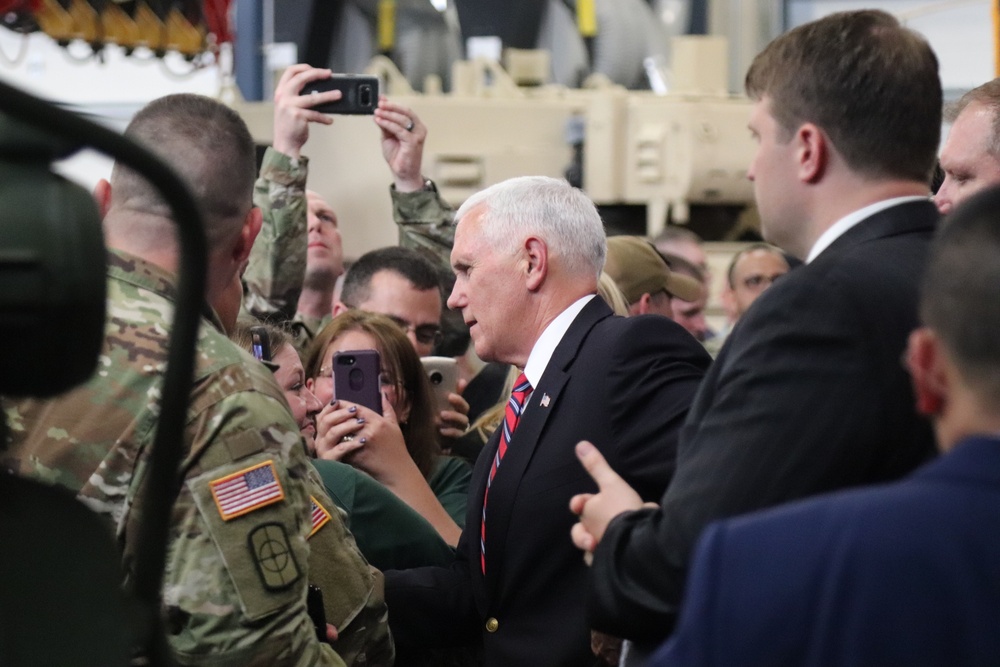 Vice President Mike Pence visits Fort McCoy, thanks troops