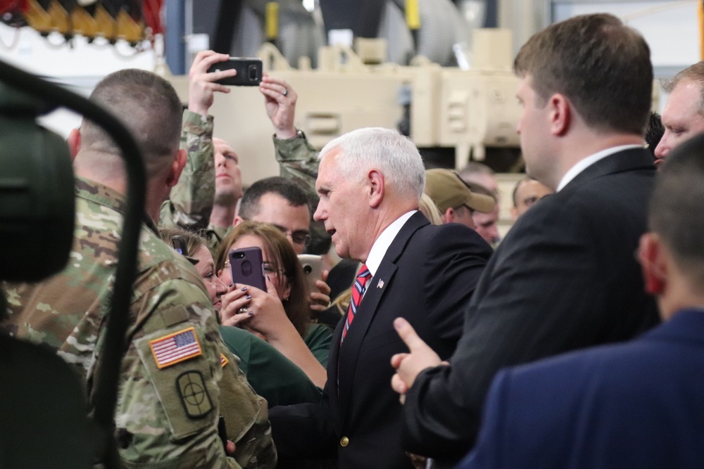 Vice President Mike Pence visits Fort McCoy, thanks troops