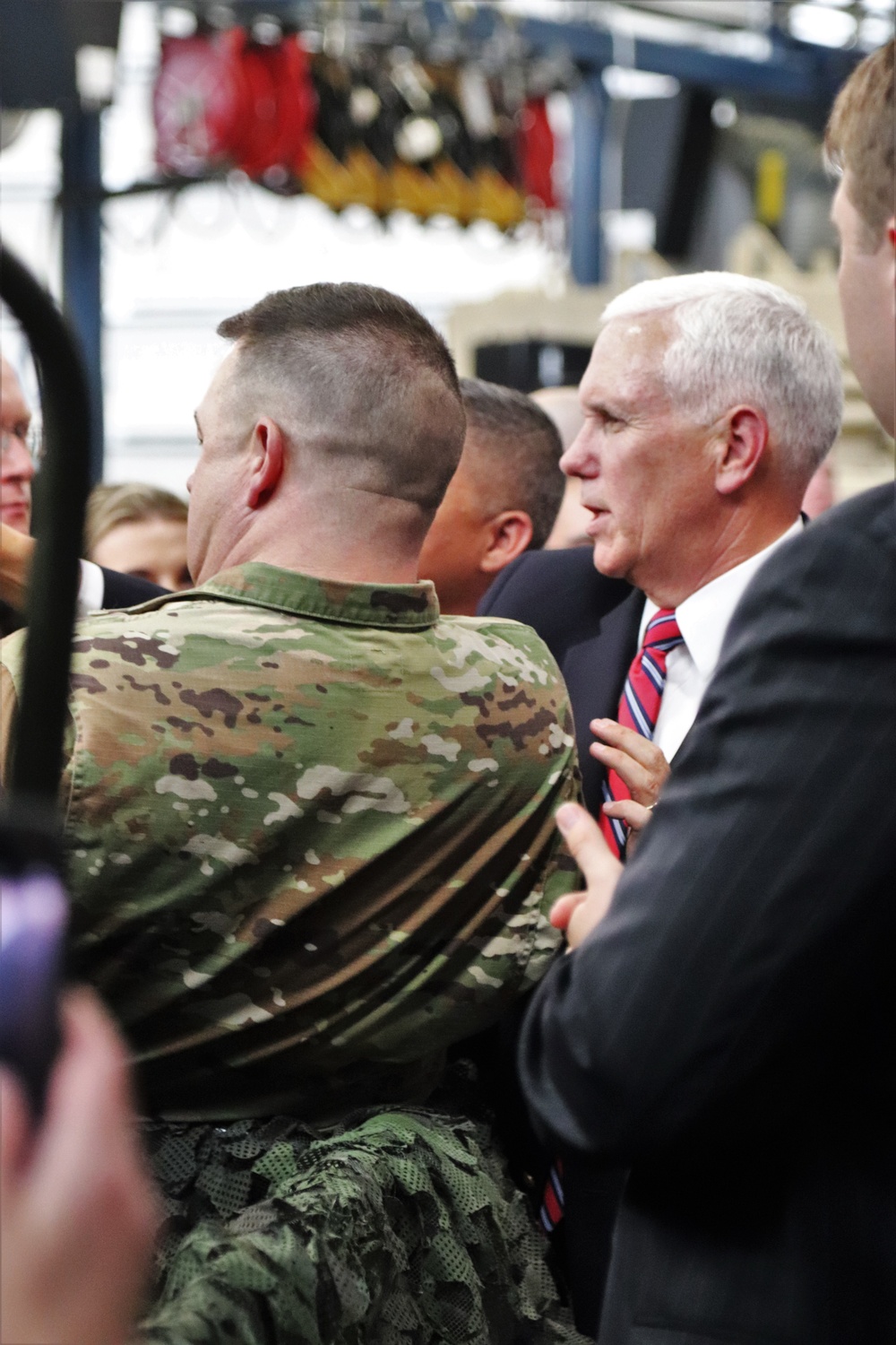 Vice President Mike Pence visits Fort McCoy, thanks troops