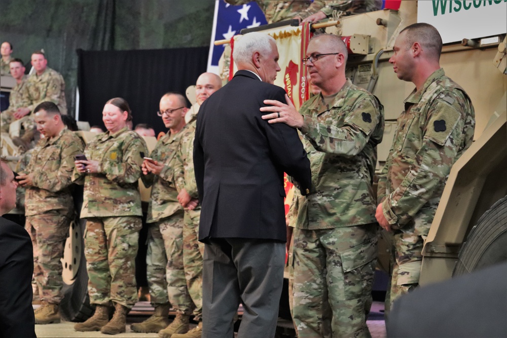 Vice President Mike Pence visits Fort McCoy, thanks troops