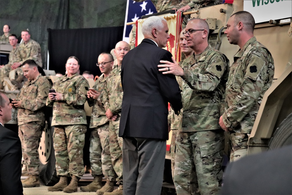 Vice President Mike Pence visits Fort McCoy, thanks troops