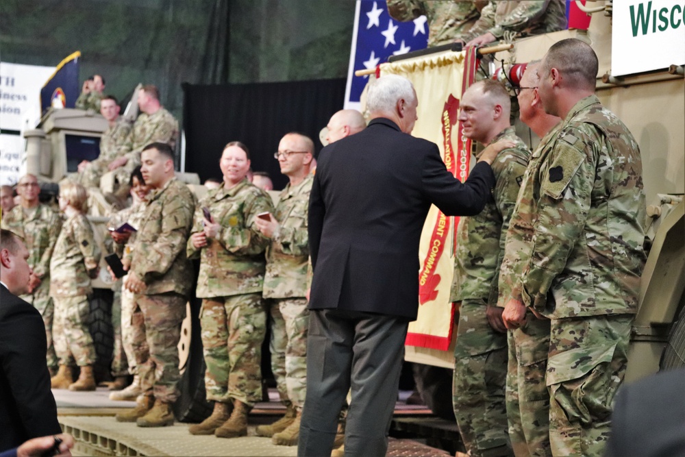 Vice President Mike Pence visits Fort McCoy, thanks troops