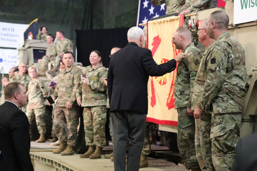 Vice President Mike Pence visits Fort McCoy, thanks troops