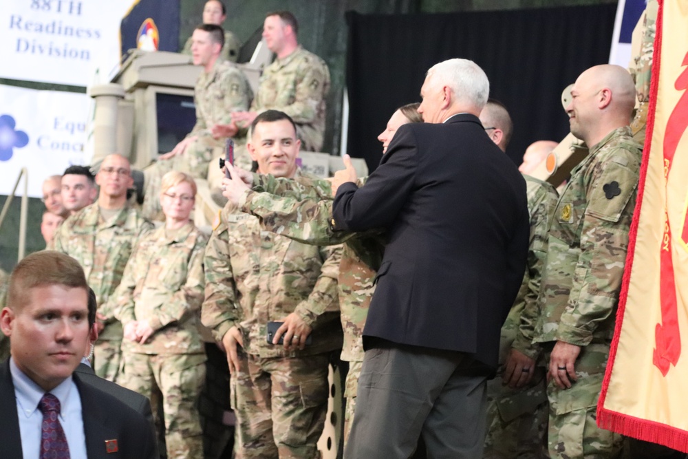 U.S. Vice President Mike Pence visits Fort McCoy; thanks troops, family members, workforce