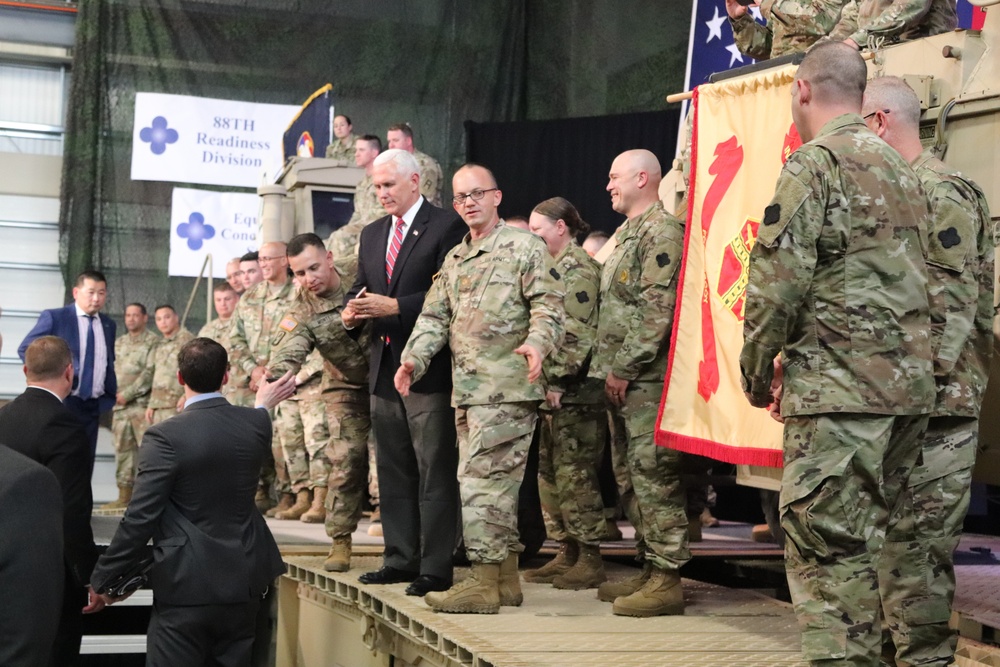 U.S. Vice President Mike Pence visits Fort McCoy; thanks troops, family members, workforce