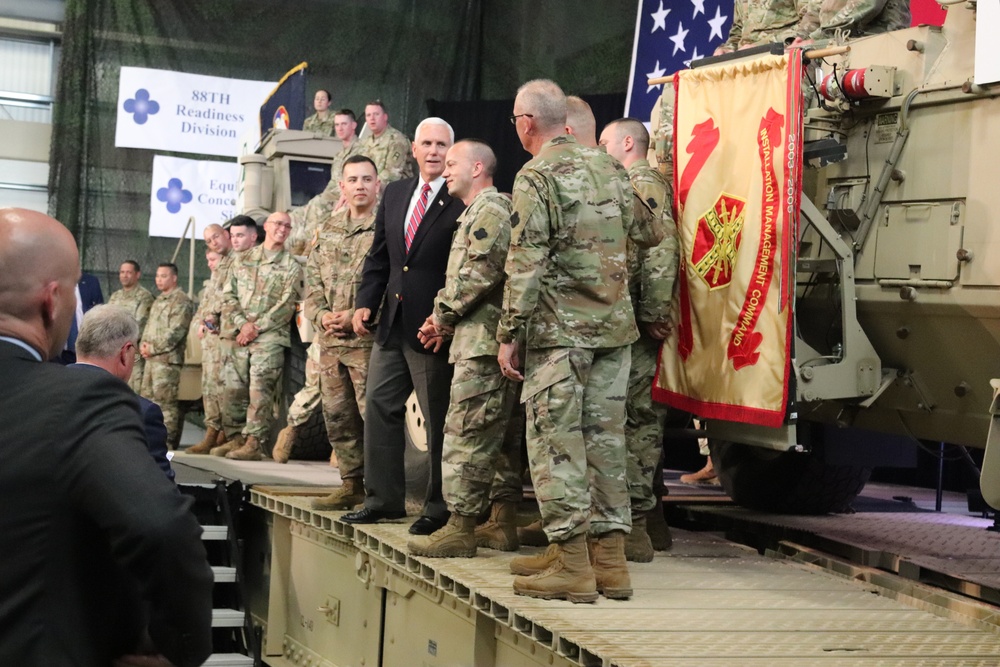 U.S. Vice President Mike Pence visits Fort McCoy; thanks troops, family members, workforce