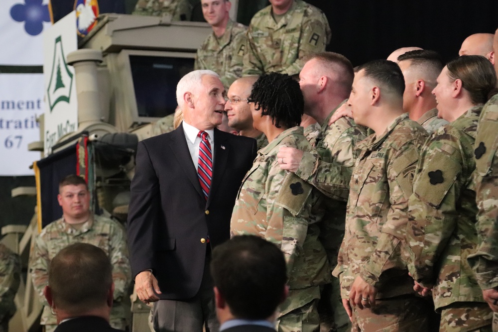 U.S. Vice President Mike Pence visits Fort McCoy; thanks troops, family members, workforce