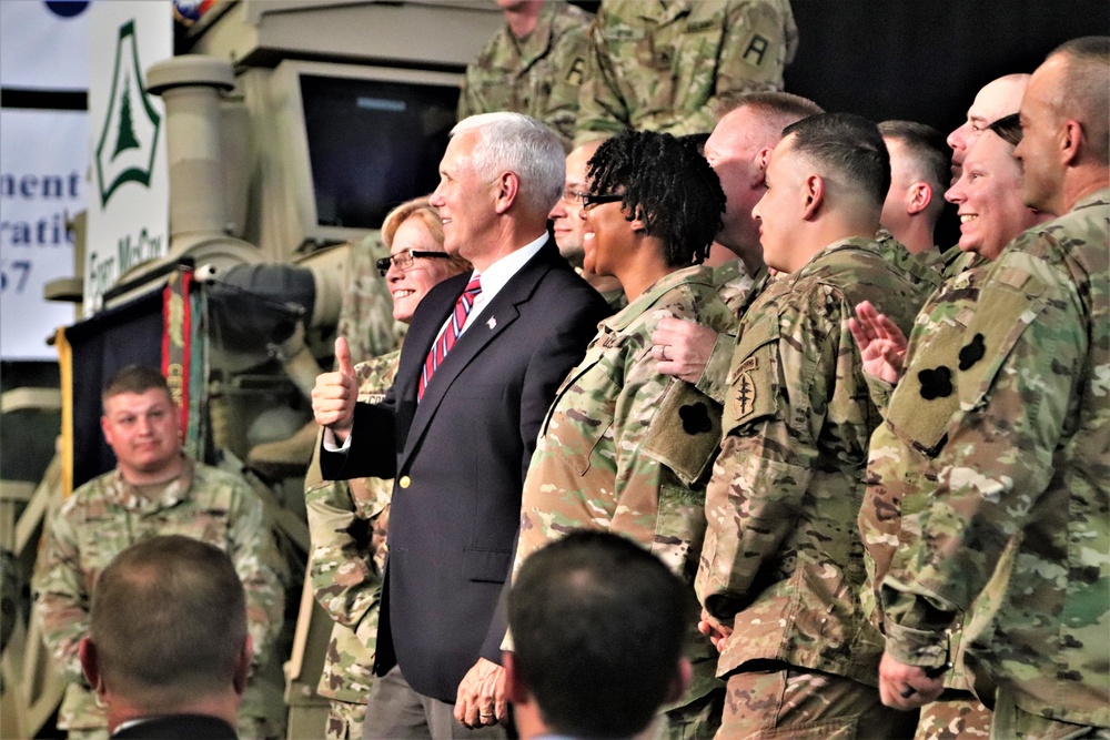 U.S. Vice President Mike Pence visits Fort McCoy; thanks troops, family members, workforce