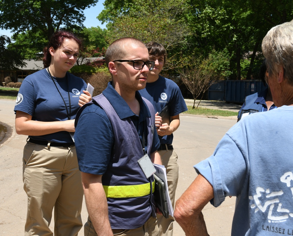 FEMA Disaster Assistance Survivor Teams and FEMA Corps Talk to Residents in Communities Impacted by Recent Flooding
