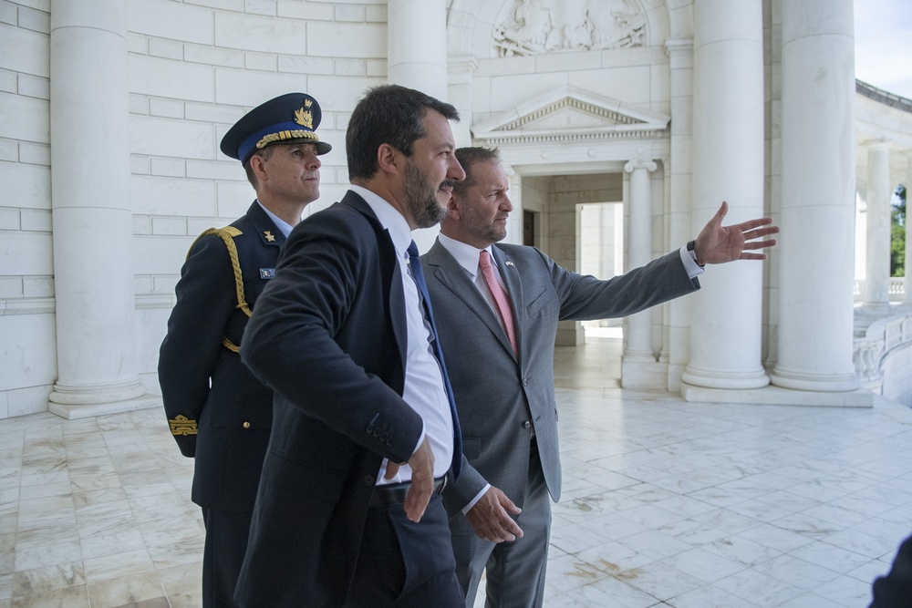 Italian Deputy Prime Minister Matteo Salvini Participates in a Public Wreath-Laying Ceremony at the Tomb of the Unknown Soldier