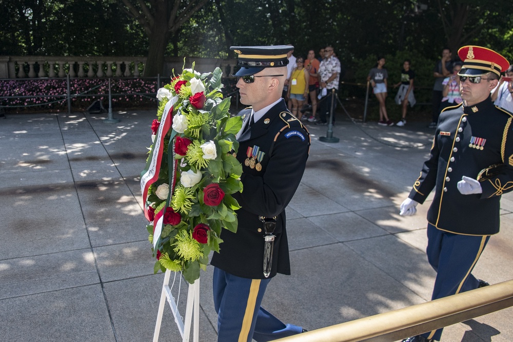 Italian Deputy Prime Minister Matteo Salvini Participates in a Public Wreath-Laying Ceremony at the Tomb of the Unknown Soldier