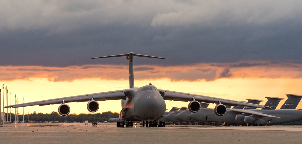 C-5M Super Galaxy taxis at Dover AFB