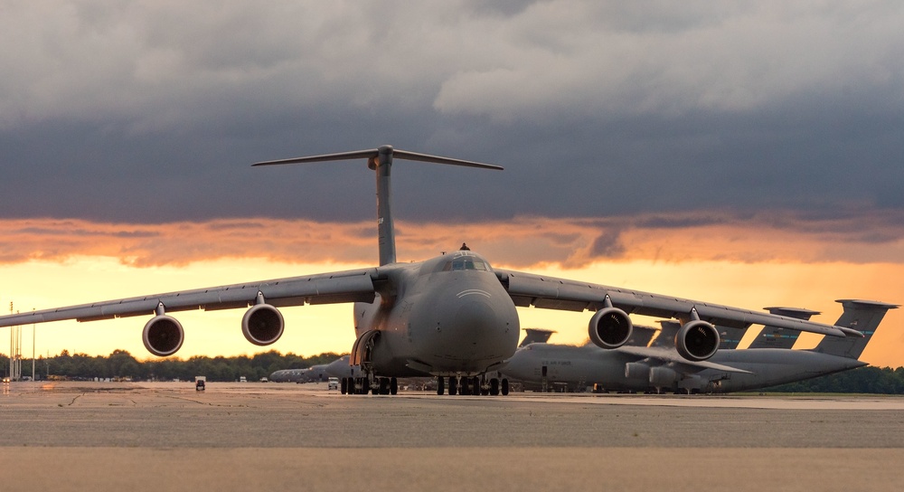 C-5M Super Galaxy taxis at Dover AFB