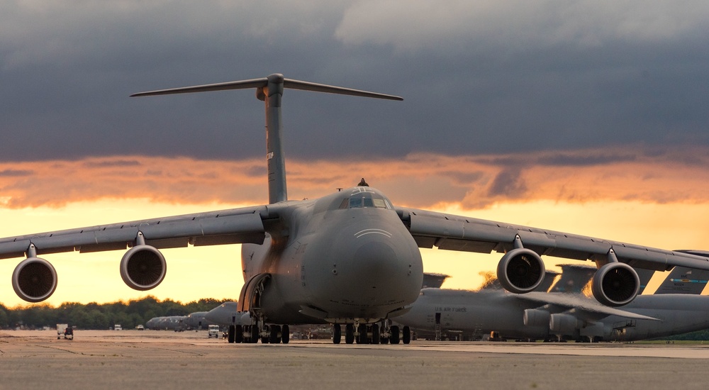 C-5M Super Galaxy taxis at Dover AFB