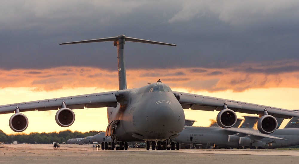 C-5M Super Galaxy taxis at Dover AFB