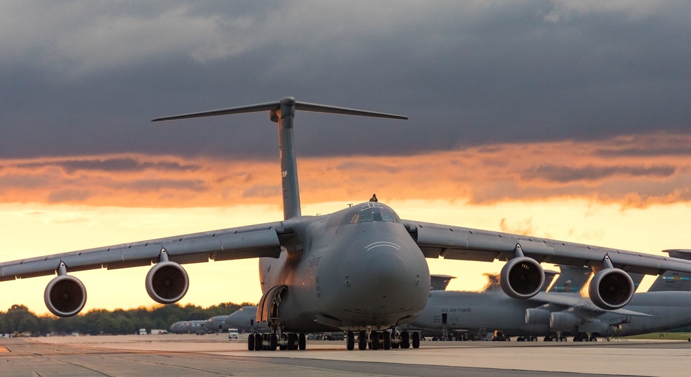 C-5M Super Galaxy taxis at Dover AFB