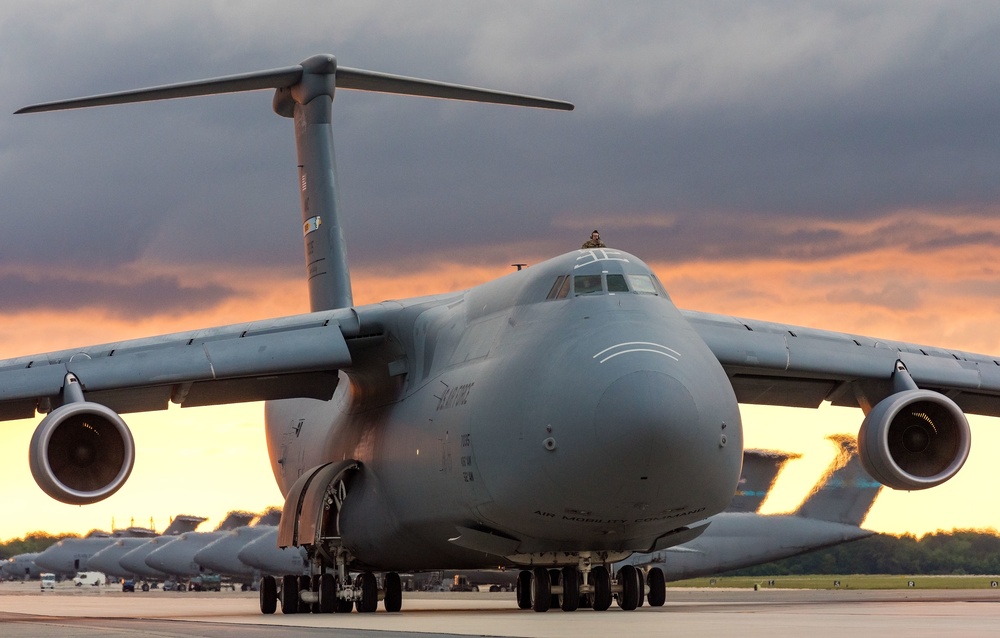 C-5M Super Galaxy taxis at Dover AFB