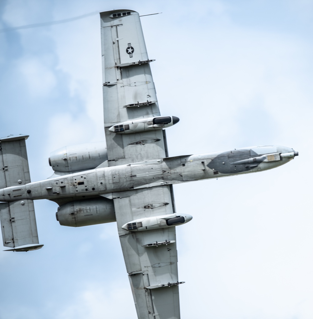 A U.S. Air Force A-10C Thunderbolt II performs at the Wings Over Whiteman