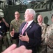 Vice President Mike Pence meets with media during Fort McCoy visit